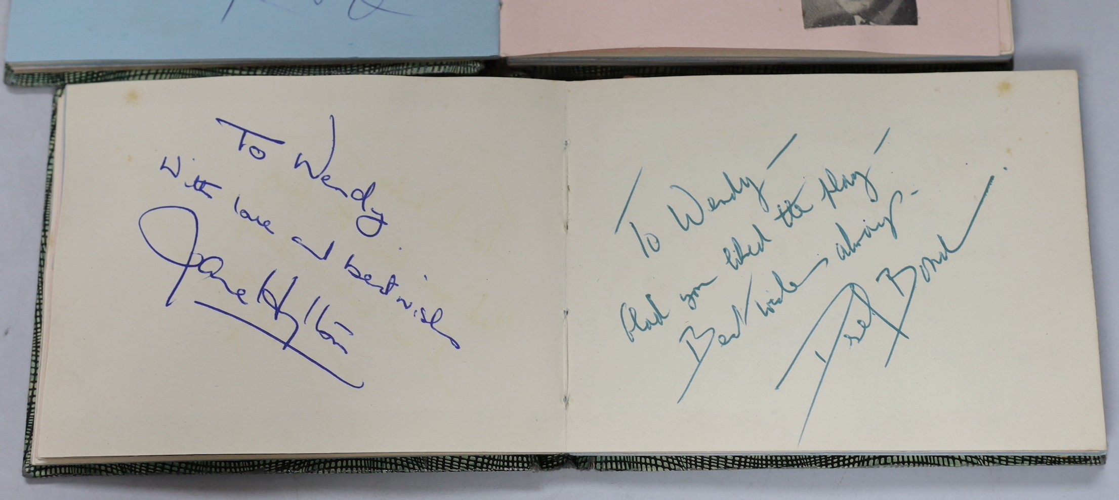 Two autograph albums and Mousetrap and three other signed theatre programmes